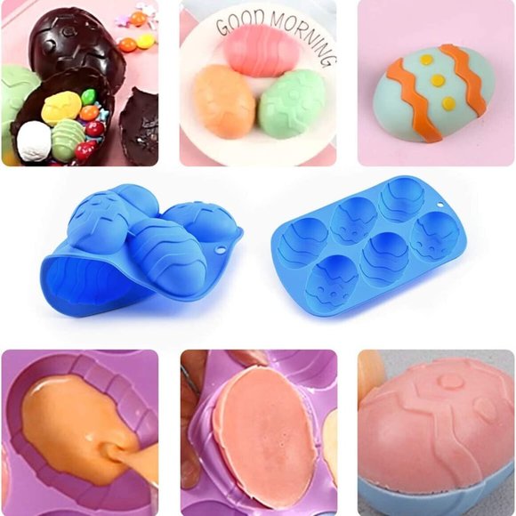 2 pcs New Easter Egg Shaped Silicone Chocolate Candy Mold, Baking Molds Candy - Picture 5 of 7